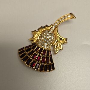 Nolan Miller Thistle Crystal Brooch